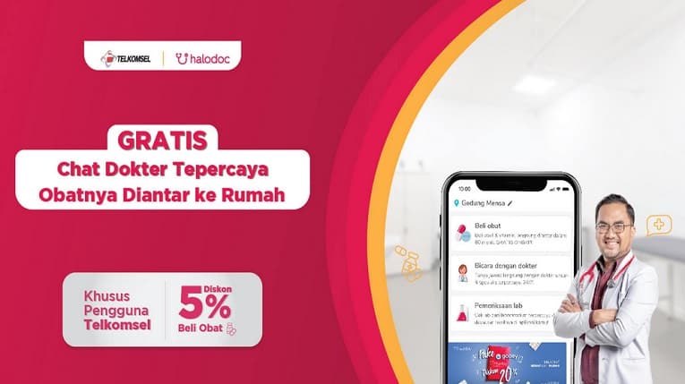 Kerja Sama Dengan Telkomsel, Halodoc Beri Diskon 5% untuk 3 bulan