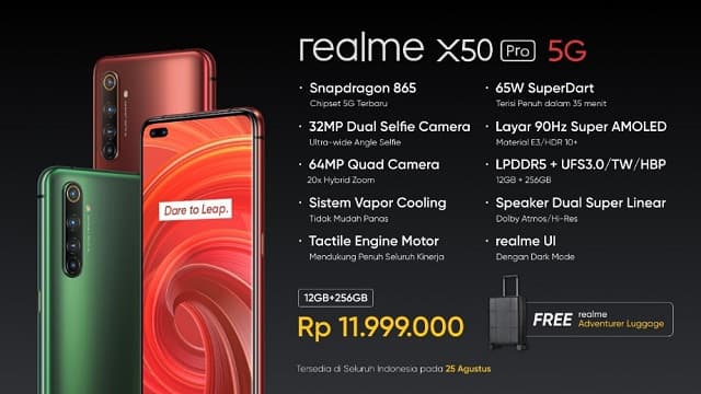 Spesfikasi dan Harga Realme X50 Pro di Indonesia