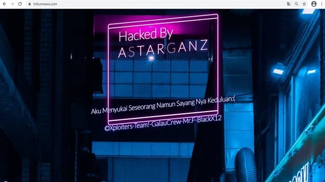 Website Tribunnews di Hack, Ada Pesan Galau Dari Pelaku