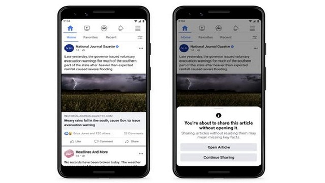 Cegah Hoaks, Facebook Ingatkan Pengguna Sebelum Bagikan Link Berita