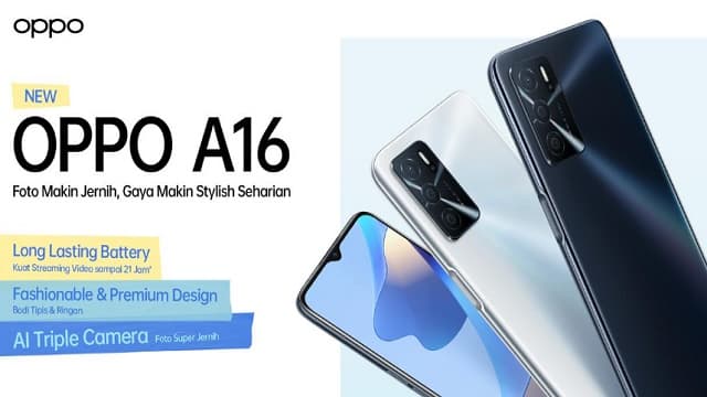 Spesifikasi Oppo A16, Ponsel 2 Jutaan Dengan Baterai Badak